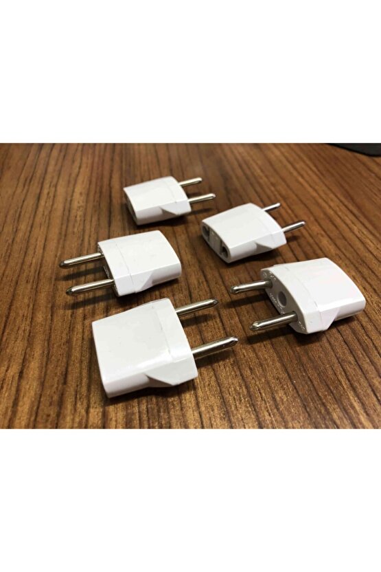 5 Adet 11115 Amerikan Priz Çevirici Usa To Eu Fiş Çevirici (beyaz) (5li)