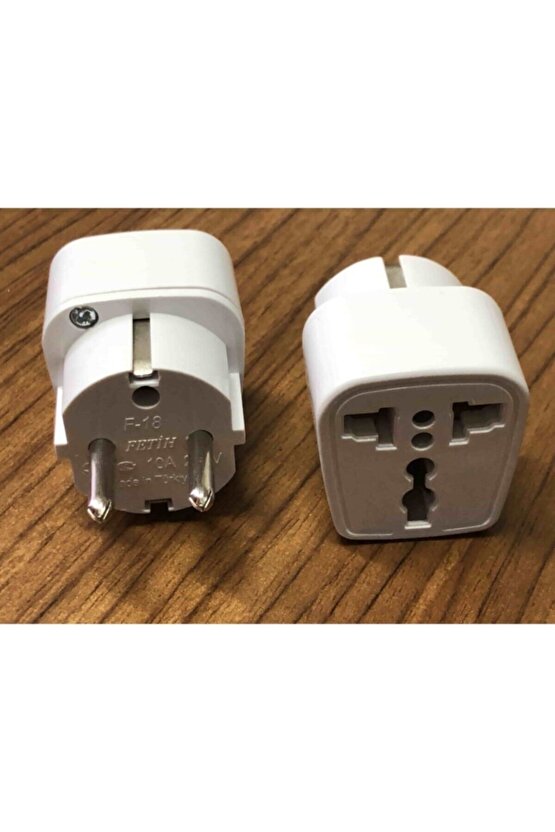 2 Adet Üniversal Çevirici Priz Amerikan İngiliz Fiş Dönüştürücü Türk Tipe Çeviren Adaptör Başlık