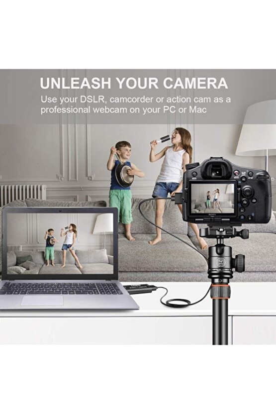 Siyah Metal Kasa Video Capture Usb 2.0 To Hdmi Çevirici Dönüştürücü Hdmı