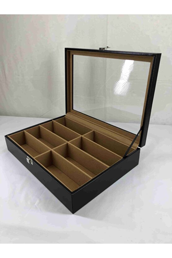 Cam Kapak Deri Kaplama Gözlük Kutusu