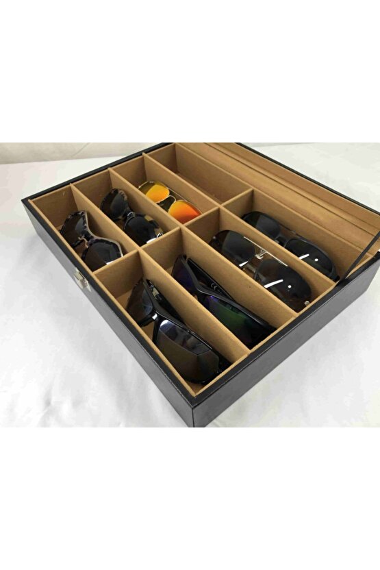 Özel El Yapımı Türk Malı 8 Ayrı Bölümlü Gözlük Saklama Kutusu