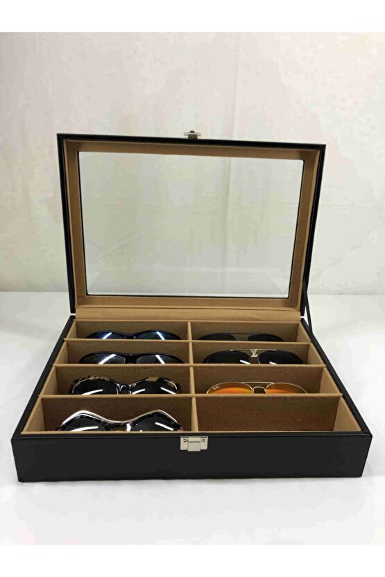 Özel El Yapımı Türk Malı 8 Ayrı Bölümlü Gözlük Saklama Kutusu
