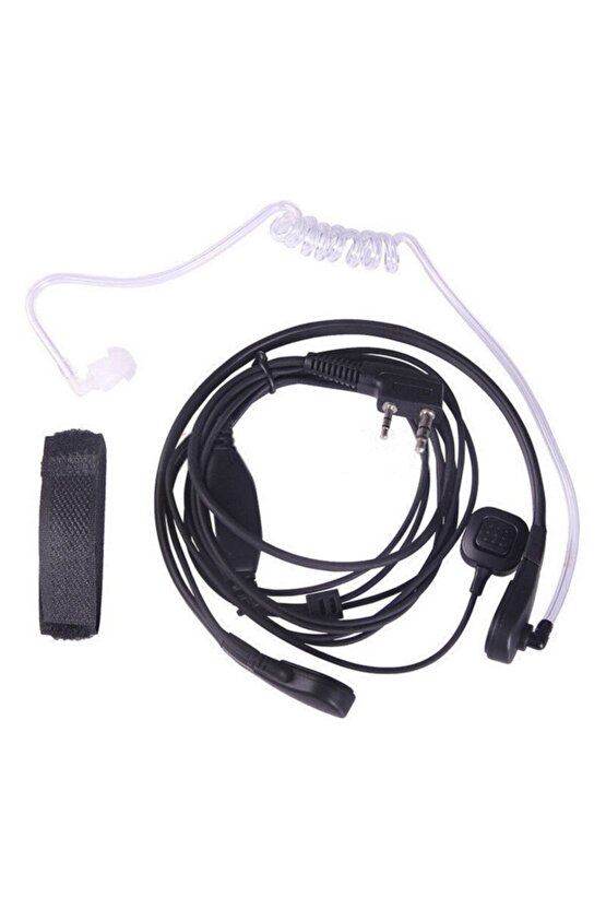 Şeffaf Akustik Boyun Mikrofonlu Polis Ajan Tipi Elden Tetikleme Askeri Tarz Mikrofon Kulaklık Seti