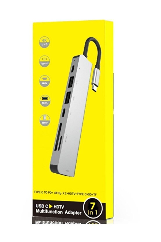 7 In 1 Sd Usb Type-c Hub Hdmı Girişli Macbook Çevirici Çoklayıcı
