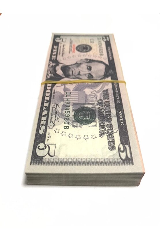 100 Adet 5 Dolar Geçersiz Sahte Düğün Parası Oyun Parası 100x5 Dolar