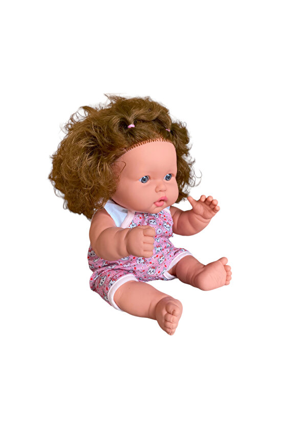 Tombul Türkçe Konuşan Kahverengi Saçlı Et Bebek Oyuncak (40 CM)