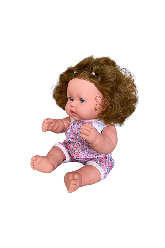 Tombul Türkçe Konuşan Kahverengi Saçlı Et Bebek Oyuncak (40 CM)