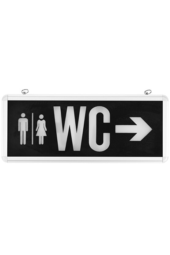 3 Watt LEDli WC Tuvalet Levhası, WC Yol Gösterici, Kesintide 2 Saat Şarjlı (Sağ - Sol Çift Yönlü)