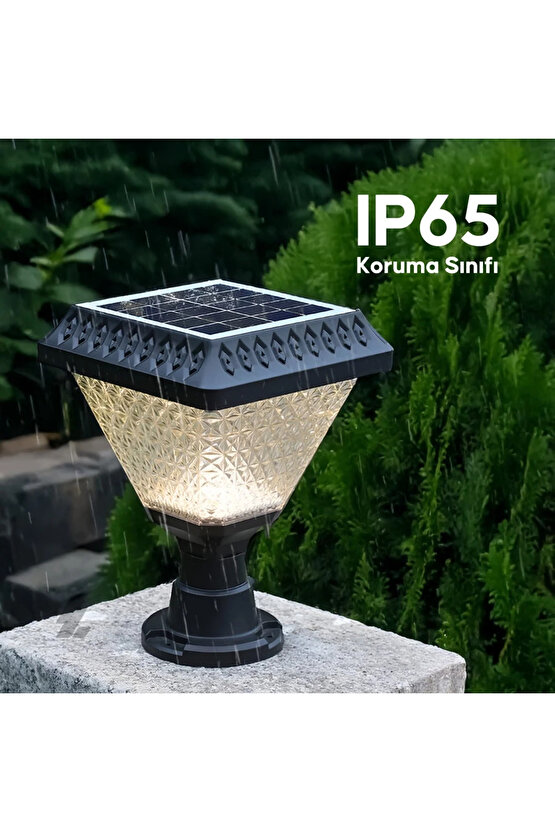 Güneş Enerjili, Kumandalı, RGB, Gün Işığı, Mavi, Kırmızı Işıklı Gece Sensörlü Bahçe Duvar Aplik