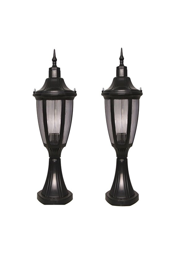 232LAMP 2 Adet Bahçe Teras Duvar Apliği, Set Üstü Fener, Bahçe Duvar Lambası, Altıgen Fener