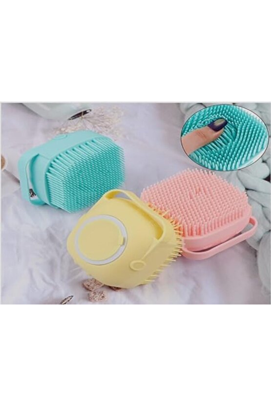 Monte Lua Çok Amaçlı Yumuşak Silikon Duş Lifi - Sabun Jel Şampuan Hazneli 1182297