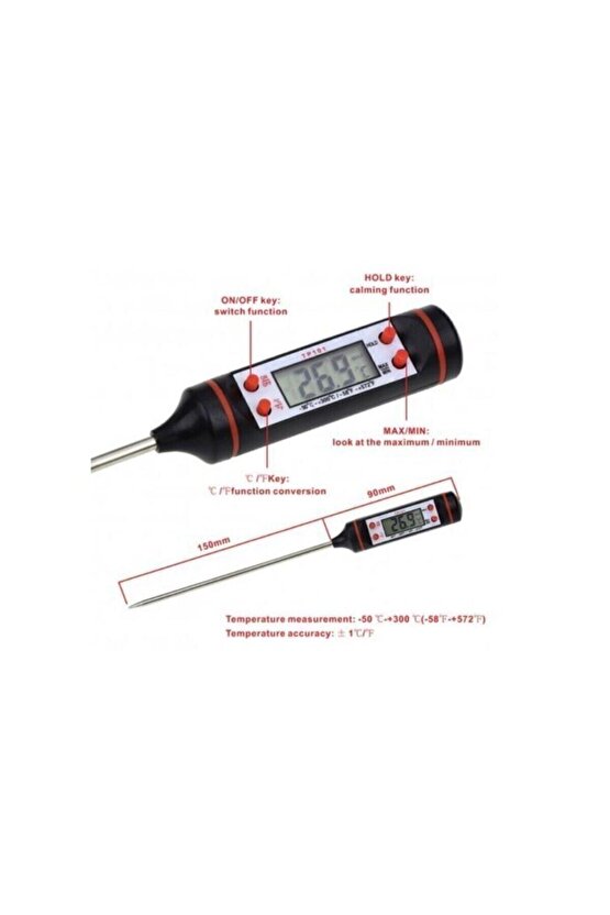 Tp-101 Sıvı Çubuk Termometre Gıda Yiyecek Içecek Sıcaklık Ölçer Daldırın Açın Ölçsün - Termometreler