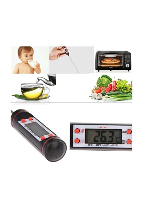 Tp-101  Tp101 Lcd Ekranlı Dijital Arac Klima Sıcaklık Dedektörü Su Süt Yogurt Sıvı Sıcaklık Ölçer