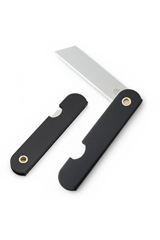 PM-28646 Tekli Katlanır Falçata Maket Bıçağı Küçük Paslanmaz Çelik Siyah