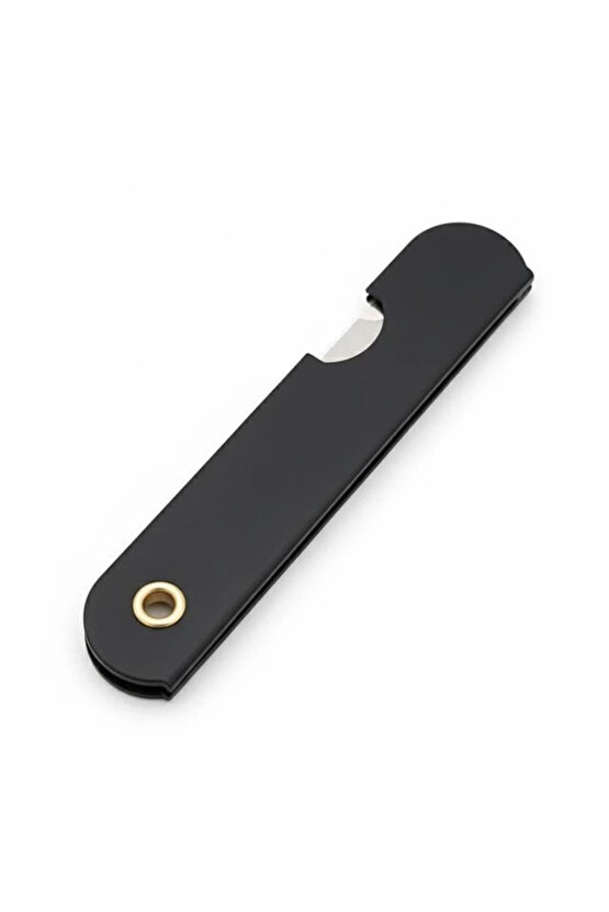 PM-28647 Tekli Katlanır Falçata Maket Bıçağı Büyük Paslanmaz Çelik Siyah