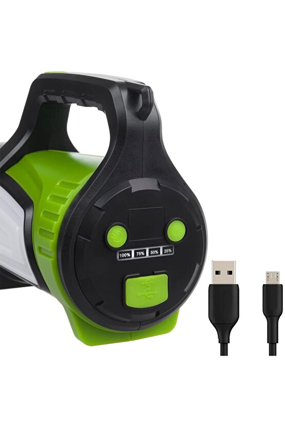 ŞARJLI LEDLİ UZUN MENZİLLİ KAMP TİPİ ÇOK FONKSİYONLU IŞILDAK FENER JS-881B (44DEX34)