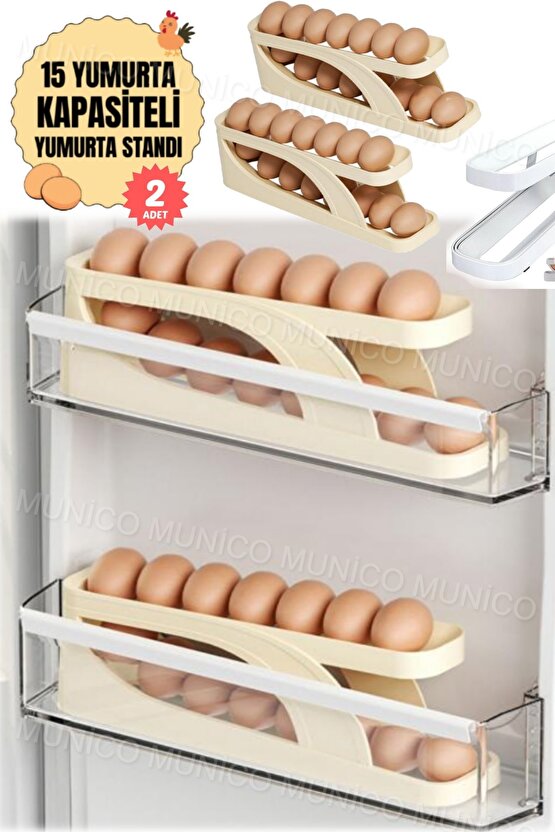 2 Adet İki Katlı Yumurta Haddeleme Depolama Rafı Yumurta Depolama Tutucu Rolldow Yumurta Dağıtıcı