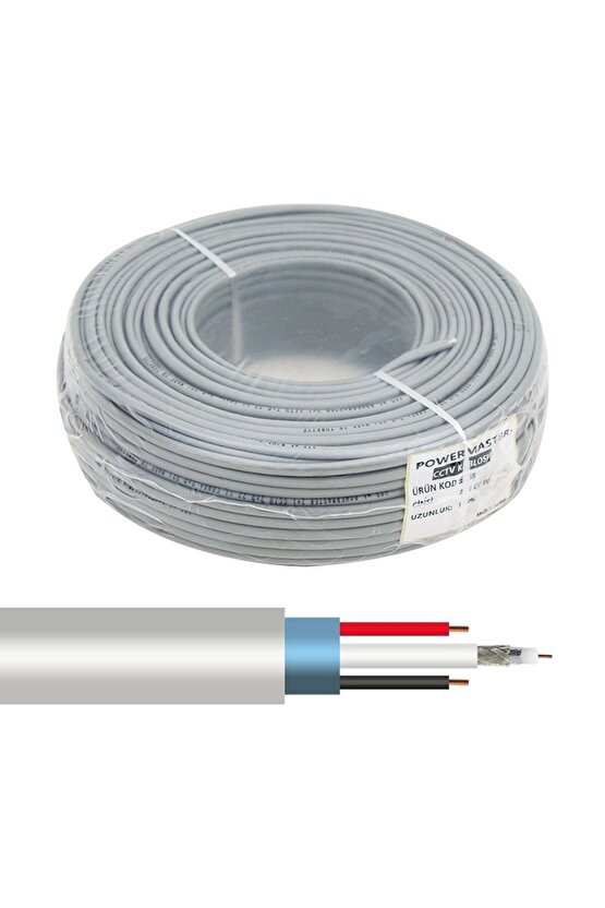 250 Metre 2+1 CCTV 0.34mm Kamera Kablosu (250M)