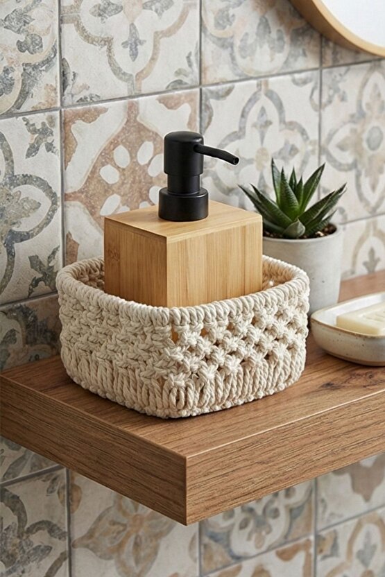 Bambu Siyah Kapaklı Basmalı Sabunluk