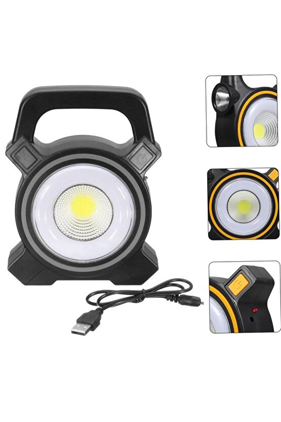 JY-819A COB ve Angel LEDli 3 Modlu Solar + Usb Şarjlı Çalışma Lambası