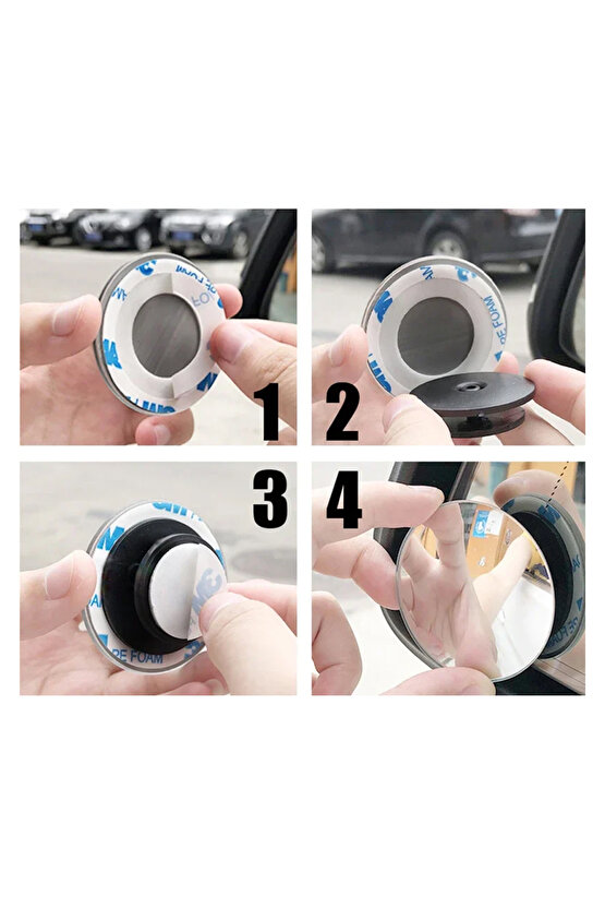 Sunup SN-14760 Universal Kör Nokta Aynası Motosiklet - Araba 360 Derece Açılı 3M Yapışkanlı ( 2Li P
