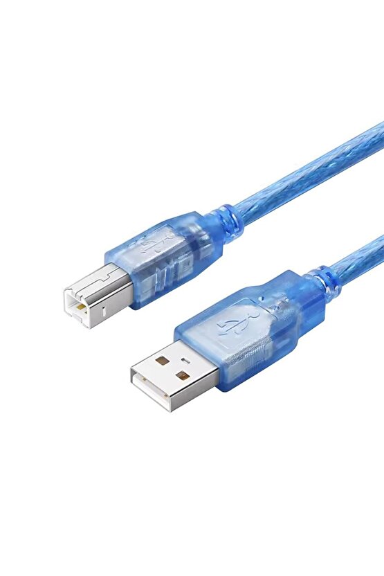 PM-3267 3 METRE ŞEFFAF MAVİ USB 2.0 YAZICI KABLOSU