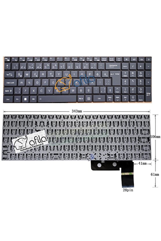 Casper C500 (2022-2023) Notebook Klavyesi - Siyah - TR - Backlit