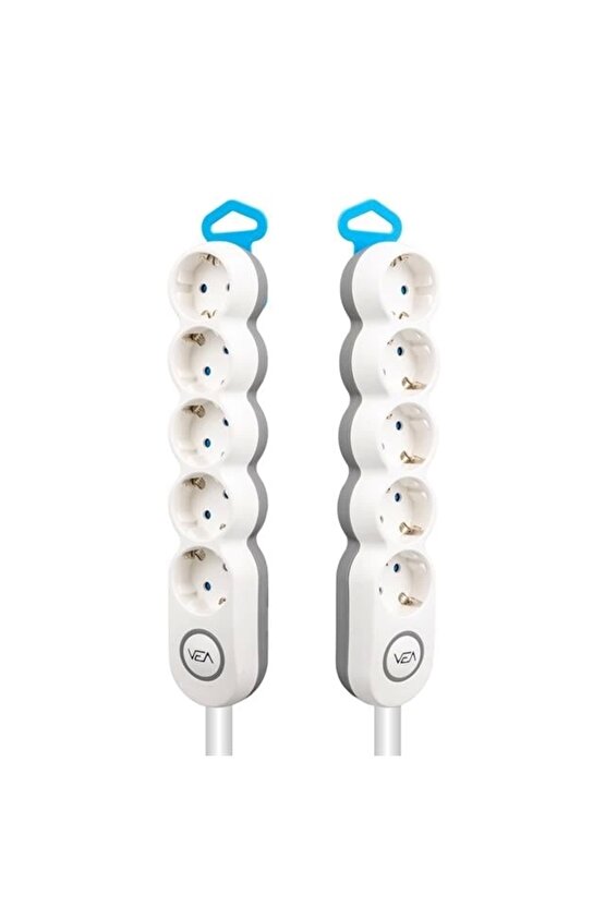 5li Kablolu Anahtarlı 1,5 Metre Akım Korumalı Grup Priz VE-2S5S
