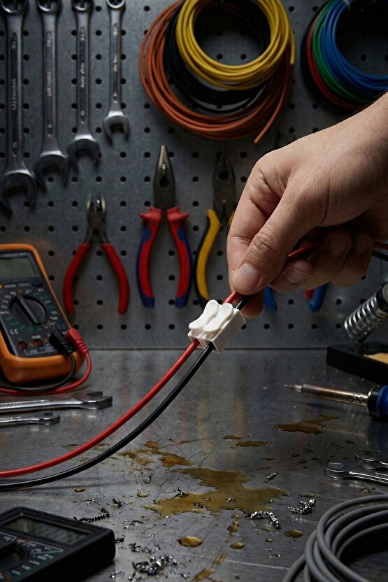 100 Adet Mandallı Vidasız Basmalı Tip 2 Li 2 Pin Kablo Birleştirici Klemens