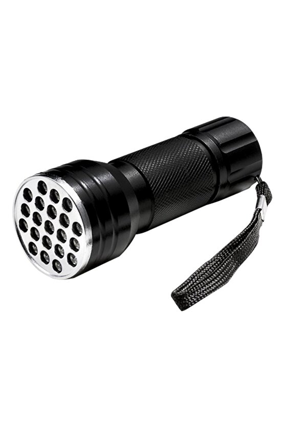 UV IŞINLI 21 LEDLİ 10 CM METAL KASA PİLLİ EL FENERİ (81)