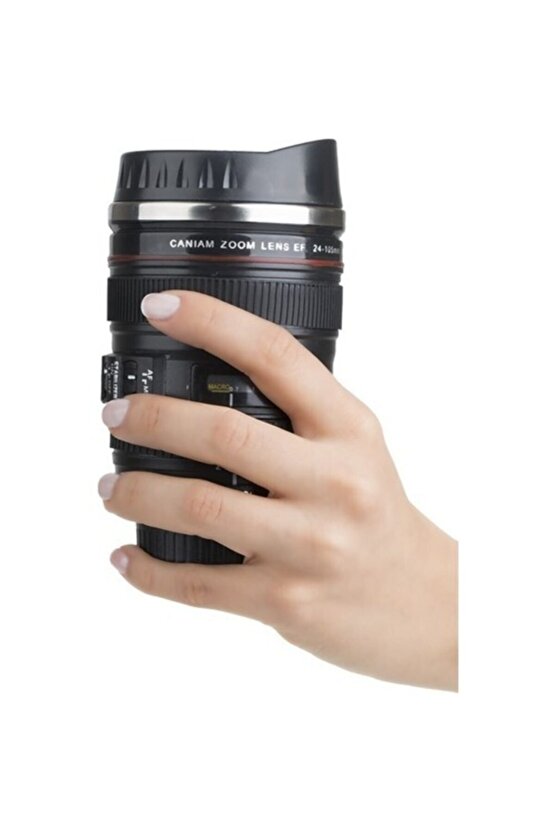 Objektif Görünümlü Kupa Bardak Objektif Termos