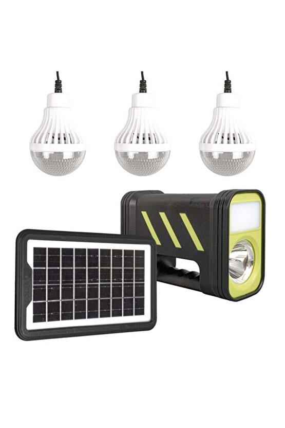 Powermaster Gd-12 Solar Panelli 3 Ampullü Solar Işıldak Fener