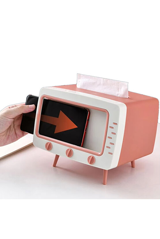 M3lfs- Sn-24896 Telefon Tutuculu Peçete Kutusu Çok Fonksiyonlu Kilif Organizer