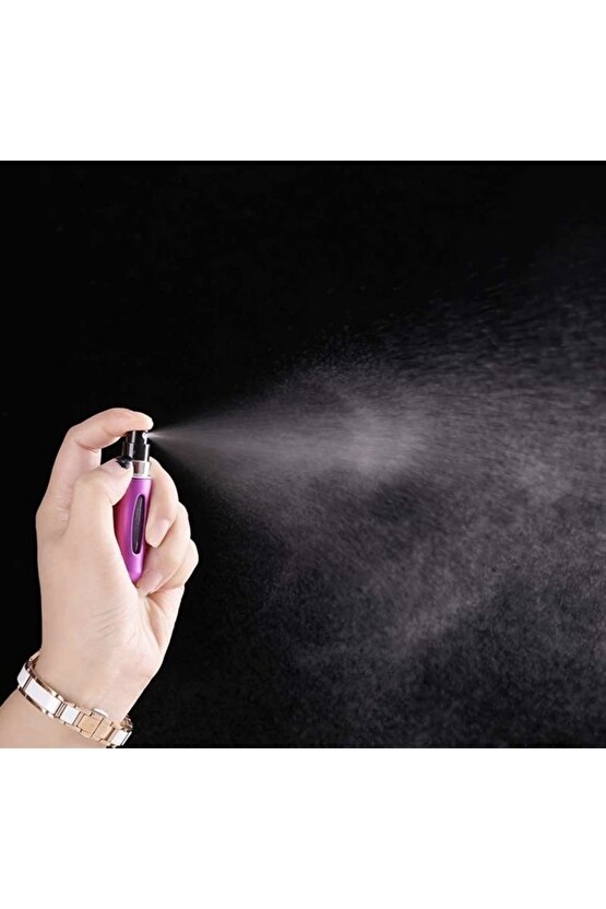 Doldurulabilir Mini Parfüm Şişesi Çanta İçi Mini Seyahat Yedek Cep Parfüm Şişesi 5 ml 1 Adet Gümüş