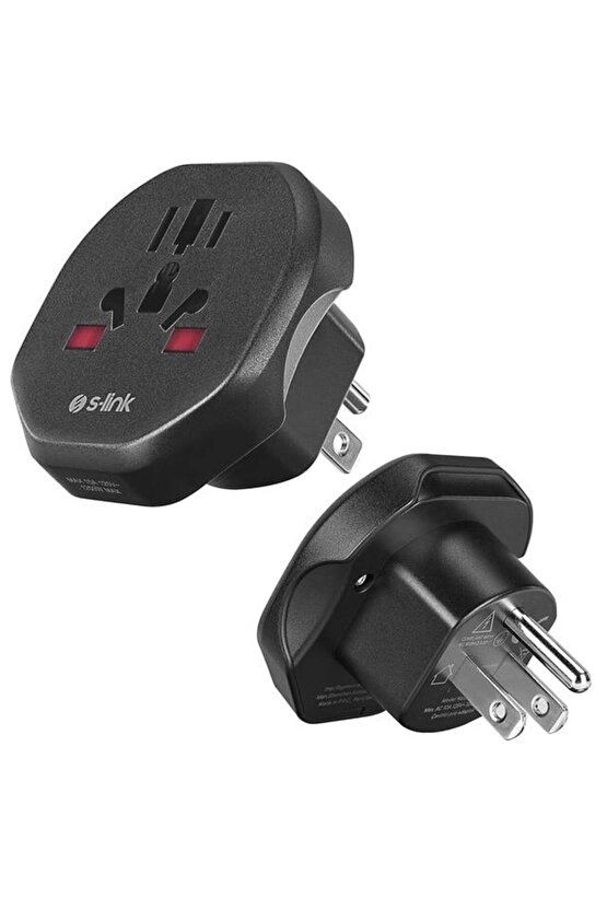 S-Link SL-WL05 Universal - Amerikan Tipine Çevirici Priz Adaptör Fiş (5224)