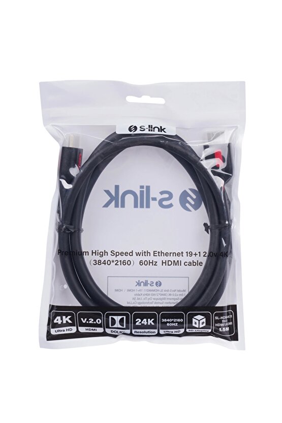 19+1 HDMI TO HDMI 1.5M V2.0 4K (3840*2160) 60HZ KABLO SL-HDM4K011 (4172)