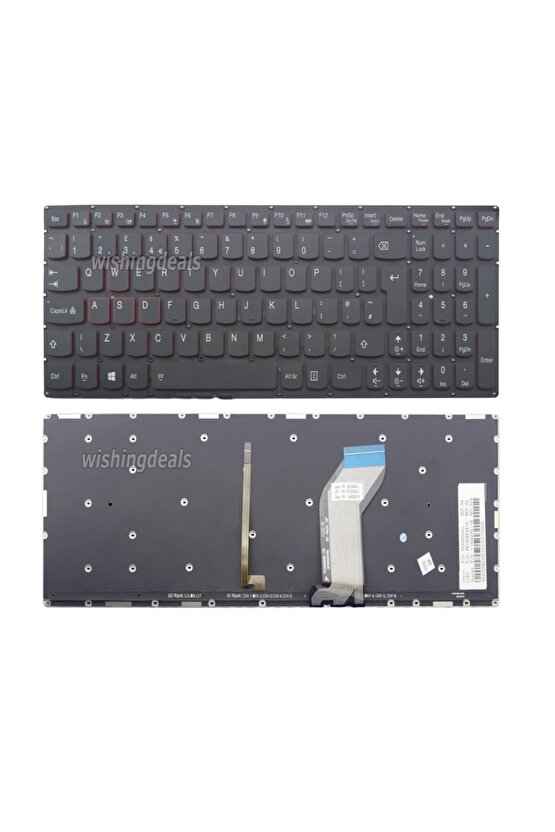 Lenovo IdeaPad Y700-15ISK Notebook Klavyesi - Siyah - TR -Işıklı