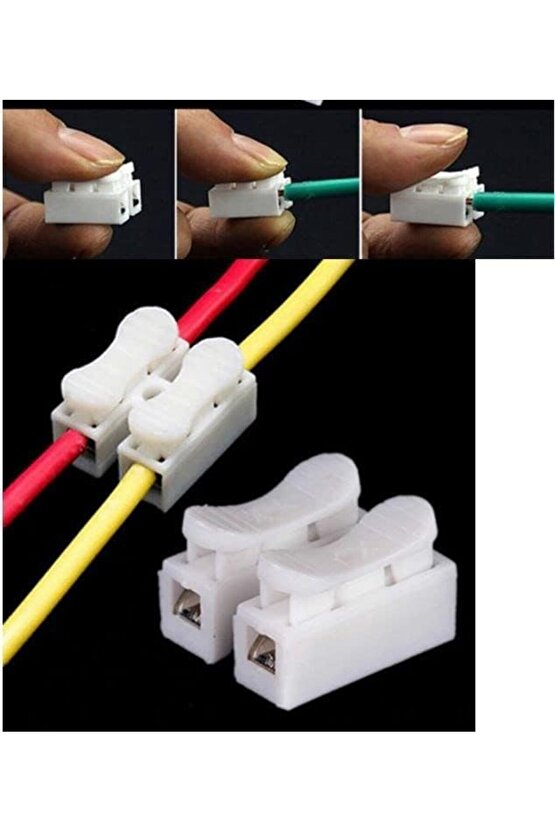 GL Vidasız Sıra Buat Kablo Klemens Basmalı Tip 2 li 2 pin 10li Paket Collection model 865029