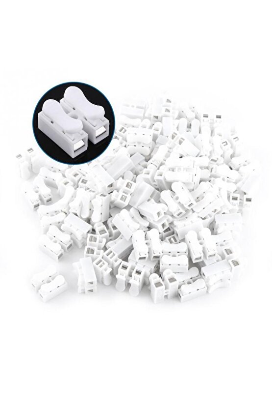 Mandallı Vidasız Klemens Basmalı Tip 2 Li 2 Pin 100lü Paket