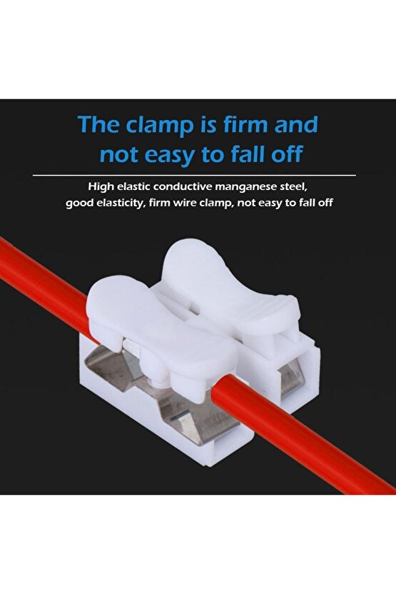 Mandallı Vidasız Klemens Basmalı Tip 2 Li 2 Pin 100lü Paket