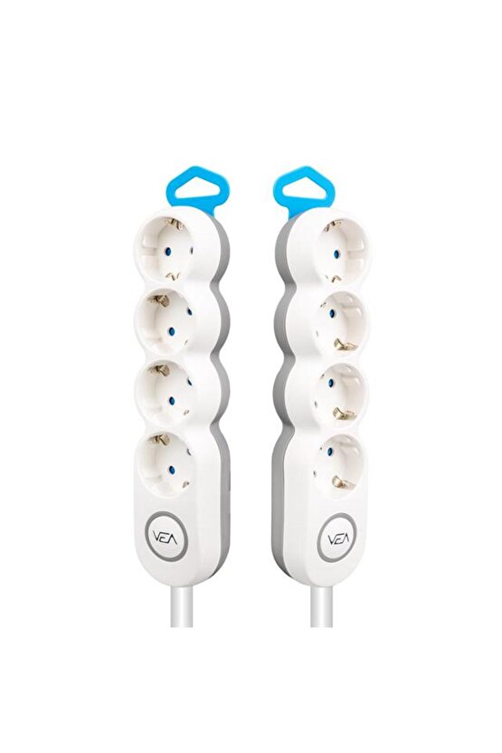 VE-2S4S 4Lü 1.5 Metre Kablolu Anahtarlı Grup Priz
