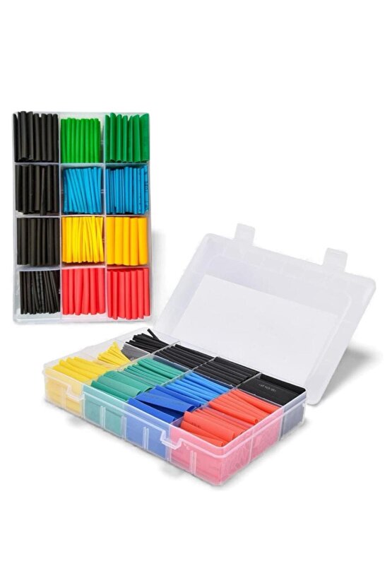 Isıyla Daralan Makaron 530 Adet Set – 12 Boy, Elektrik Kablo İzolasyon Kılıfı