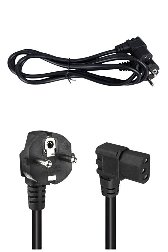 1.5 Metre 3x0.75mm Güç Kablosu – L Tipi Erkek ve Dişi Bağlantı Kablosu