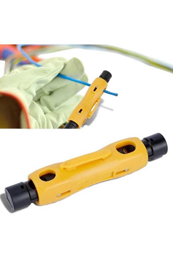 Koaksiyel Kablo Soyucu | RG59 RG6 RG7 RG11 Uyumlu, Ayarlanabilir, CAT ve Kamera Kablosu İçin