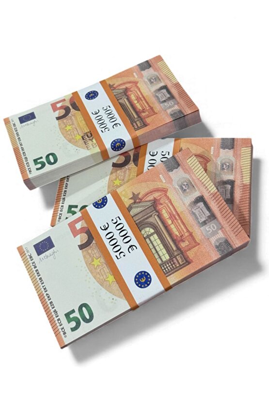 Eğlenceye Özel 3 Deste 50 € Şaka Parası – Düğün, Kına, Dekor ve Hediye Amaçlı 50 EURO