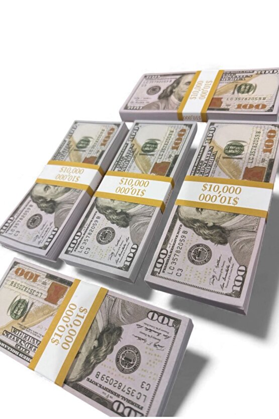 5 Deste 100 Dolar Film Seti & Fotoğraf Çekimi Dekor Parası – 5 Deste 100$ Prop Money (Gerçek Değil)