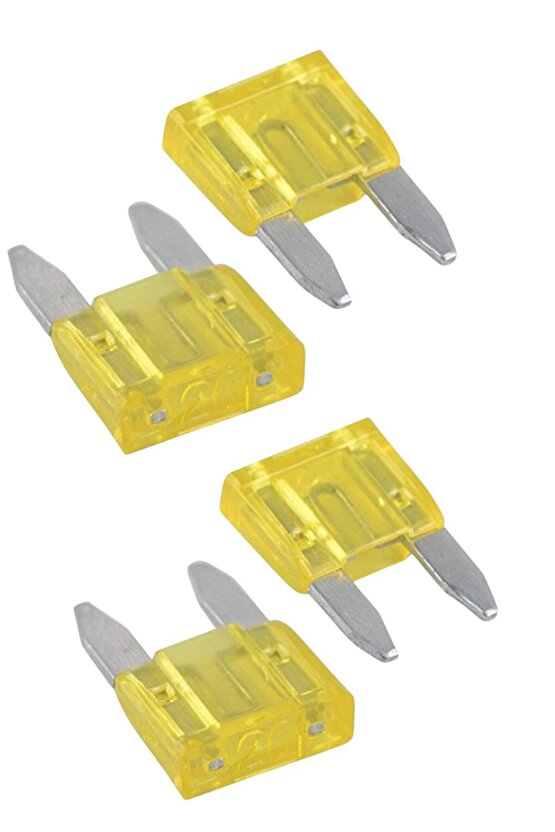 4 adet Oto Sigorta 20 Amper – Mini Tip Bıçaklı Model, 12V24V Evrensel Uyumlu