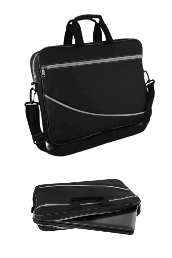 15.6″ Bilgisayar Notebook Sırt Çantası Siyah Gri – Ergonomik, Suya Dayanıklı Kumaş
