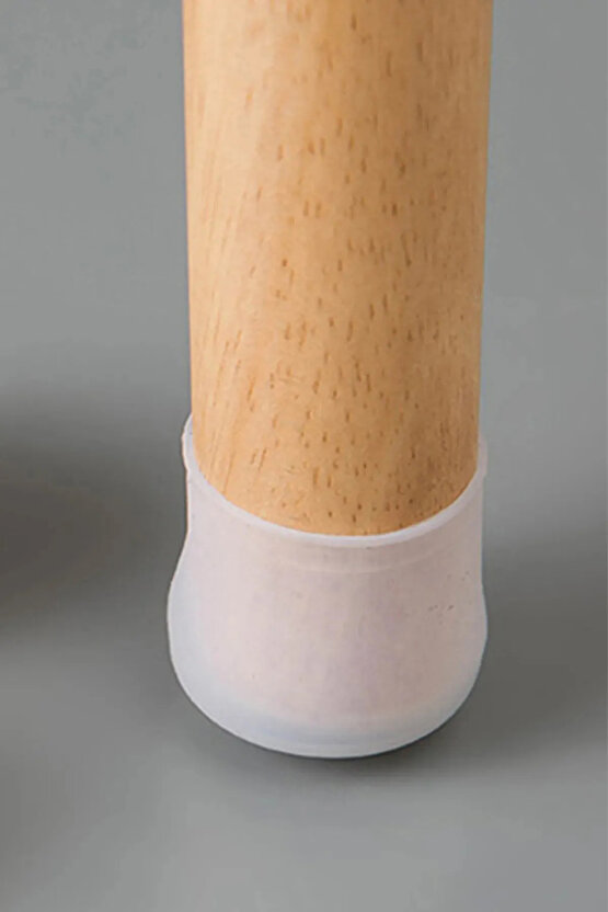 12li BEYAZ Masa Sandalye Mobilya Ayağı Koruyucu Silikon Kılıf -Gürültü Emici Parke Koruyucu Silikon