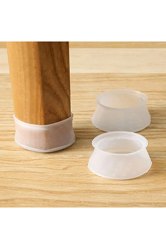 24 Adet Masa Sandalye Koruyucu, Masa Sandalye Kaydırmaz, Zemin Koruyucu Silikon Pabuç